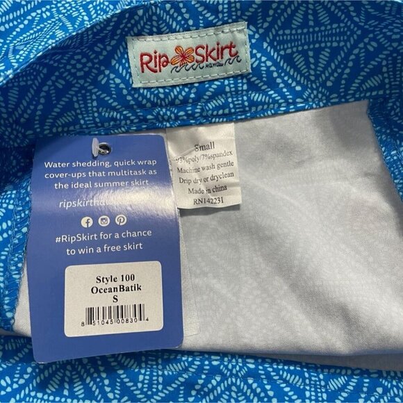 NEW RipSkirt Hawaii Size Small Skirt Colorful Blue Beach Vacation Ocean Batik - Picture 5 of 6